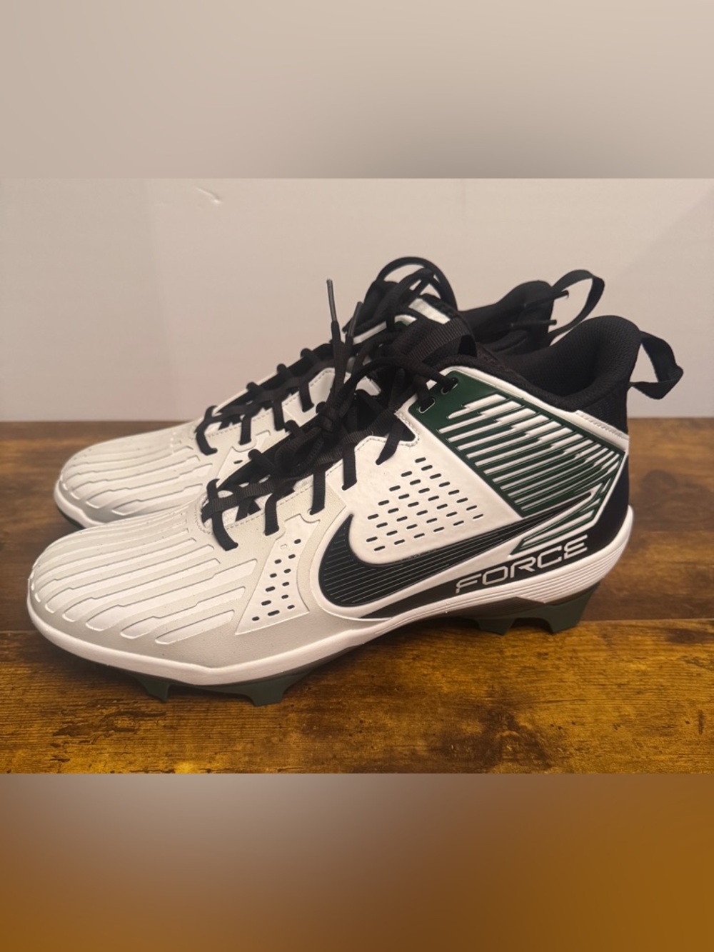 Nike Force Savage Pro 3 Football Cleats White Green Mens DA5453-112